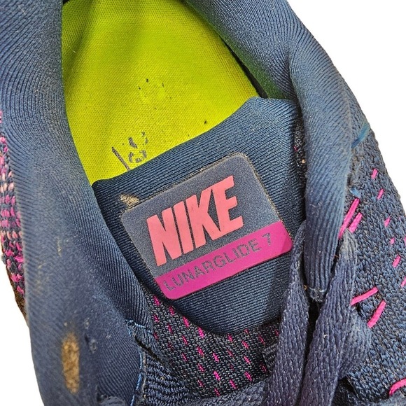 Nike Sneakers Womens 9 Lunarglide 7 Blue Running Shoes Sneakers 747356-405 - Picture 8 of 11